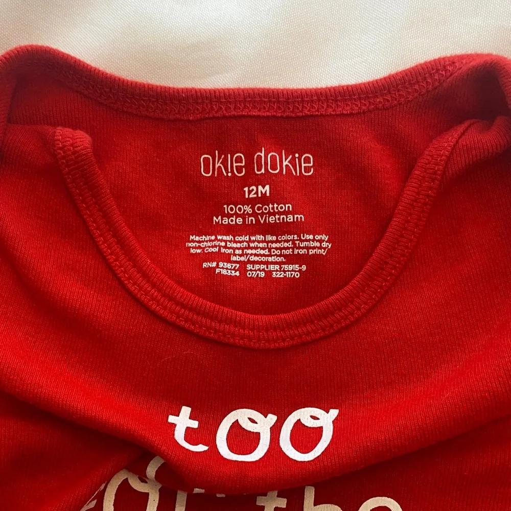 Okie Dokie Red Bodysuit - Playful Holiday Design